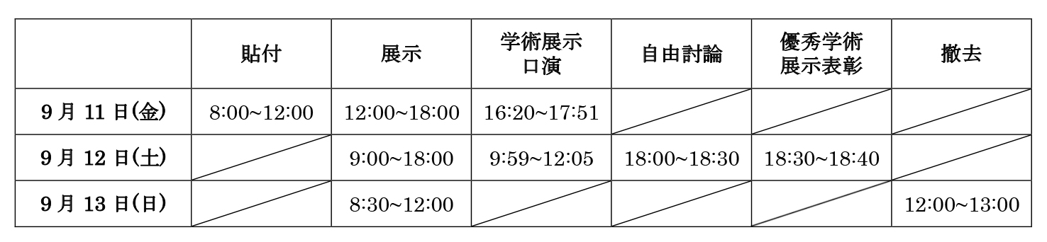 学術展示口演日程